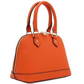 Zip-Around Classic Dome Satchel (Orange)
