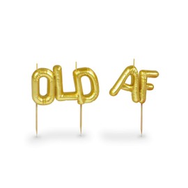 Genuine Fred Lighten UP Party Candles, Old AF, Metallic Gold Balloon-Style Letter Candles, Hilarious Candles for Retirement Celebrations and Milestone Birthdays