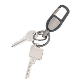 Troika Keyring CARABINIERO - keyring carabiner and 2 rotating rings - practical for car keys - no more scratches in the paintwork - cast metal - powder-coated - gunmetal Original