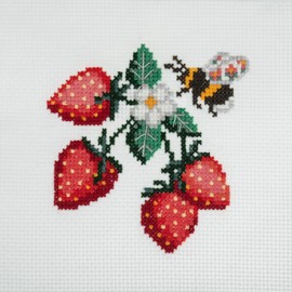 Trimits Mini Counted Cross Stitch Kits, 13 x 13cm (5 x 5in), Bee Strawberries
