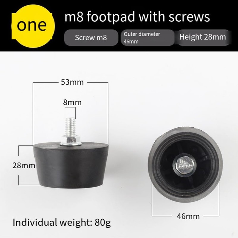 ZENWORYS M8 Rubber Studs Shock-Absorber Anti-Vibration Isolator Mounts, Rubber Cylindrical
