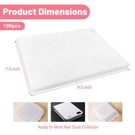 100 Sheets Nail Dust Collector Filter Paper,Disposable Dust Collector Nail Tech Filter Cotton Pad,Nail Accessories,Nail Tech Must Haves,For Most Nail Dust Vacuum Machine Nail Home and Nail Salon Use.