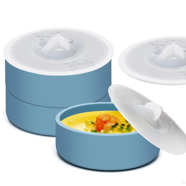 Egg Poacher Set of 3, Silicone Egg Poaching Cups with