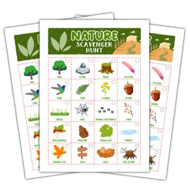 Foosproea Nature Scavenger Treasure Hunt Games Cards for Friends and Family, Outdoor Scavenger Hunts, Trip Family Holiday Party Games, Find and Seek Camping Game Set -04