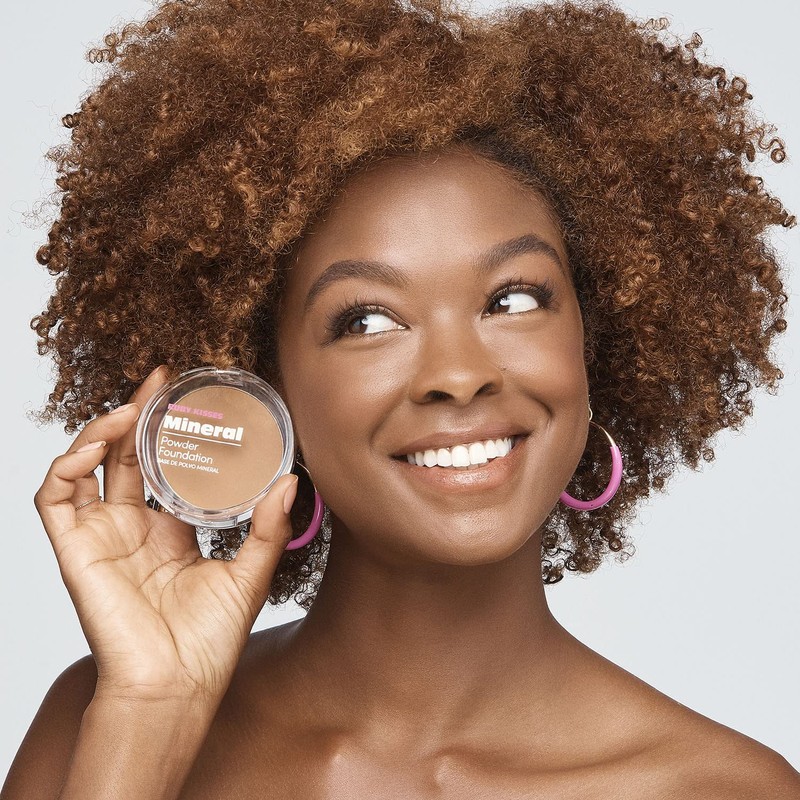 Ruby Kisses Mineral Pressed Powder Foundation, Medium to Full Coverage
