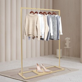 AOOCHU Clothes Rack Garment Rack Display Clothing Rack Modern Freestanding Retail Display Clothes Rack Portable Closet Wardrobe Rack Easy Assemble Clothing Rack For Bedroom, Gold
