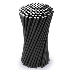 Pack of 200 Black Straws, Reusable Straws, Cocktail Straws, Drink Straws