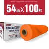 TRIMENGO 54in x 100Ft Orange Plastic Table Cloth Roll with