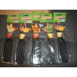 Charlotte International NEW Handpainted COMBS Charolotte Int'l BUTTERFLIES 8" long