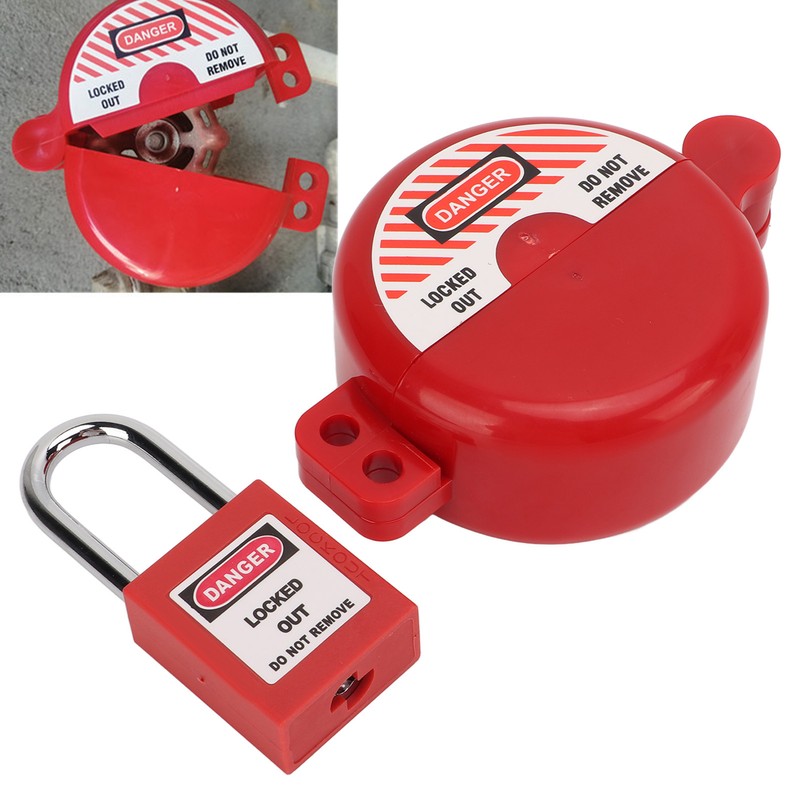 Lockout Tagout Valve Lock with Safety Padlock Heatproof Impact Resistant