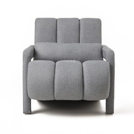 Christopher Knight Home Smyth Modern Armchair, Upholstered Accent Chair,Minimalist Lounge Chair, Cozy Seating Chair,Bedroom Chair,with Linen Fabric and a Pillow, Gray