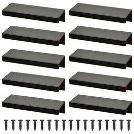 YOPEUC Pack of 10 80 mm Handles for Kitchen Cabinets, Aluminium Furniture Handles, Hidden Cabinet Handles, Furniture Handles, Black Drawer Handles for Wardrobe, Bedroom, Bathroom