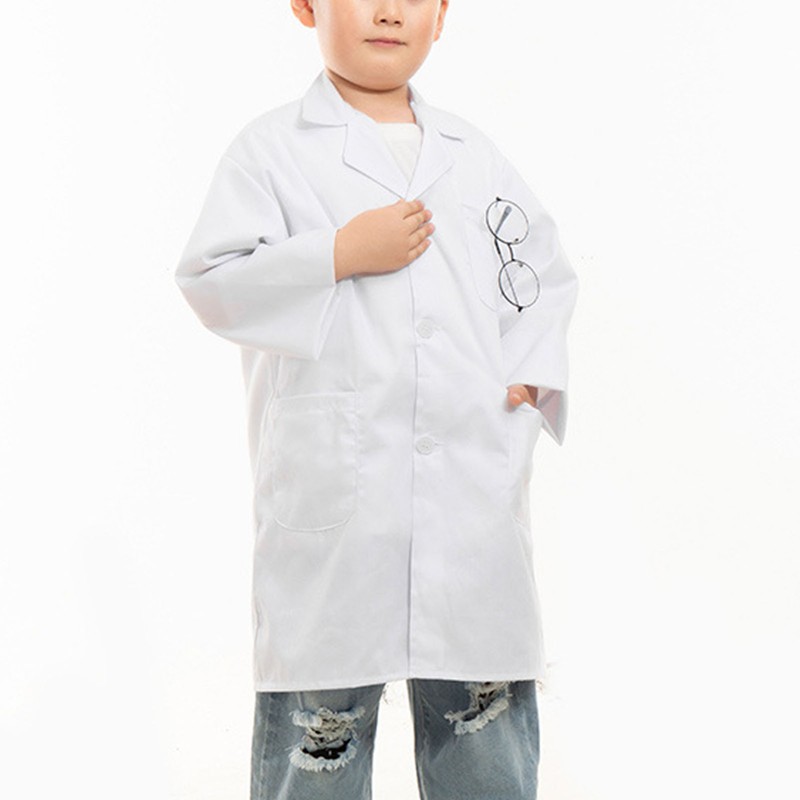 Children Laboratory Coats Turn Down Collar Adjustable Realistic Role Play