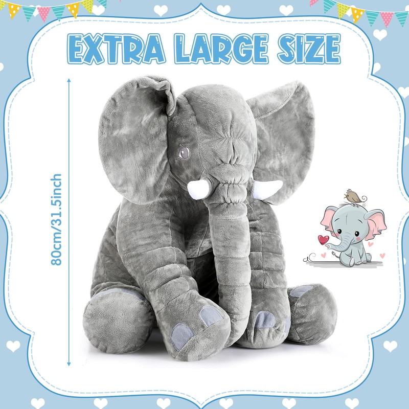 Yulejo Giant Stuffed Elephant Plush Animal Toy Huge Soft Big
