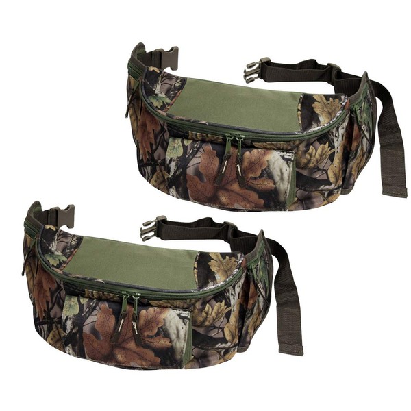 Preferred Nation Extra Large Camouflage Fanny Waist Pack (Set of 2), Sling Shoulder Bag | Great for Camping, Hiking, Hunting, Day Trips Camo