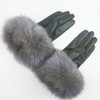 Sandy Ting Winter Women's Lambskin Leather Gloves with Fox Fur