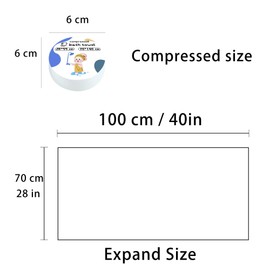 ERHAOG Compressed Towels Tablets 5 Pieces - 100 x 70 cm Compressed Bath Towel Disposable Wash Cloth Travel Towel Disposable Towels Refreshing Towels for Adults Hiking Kitchen Home