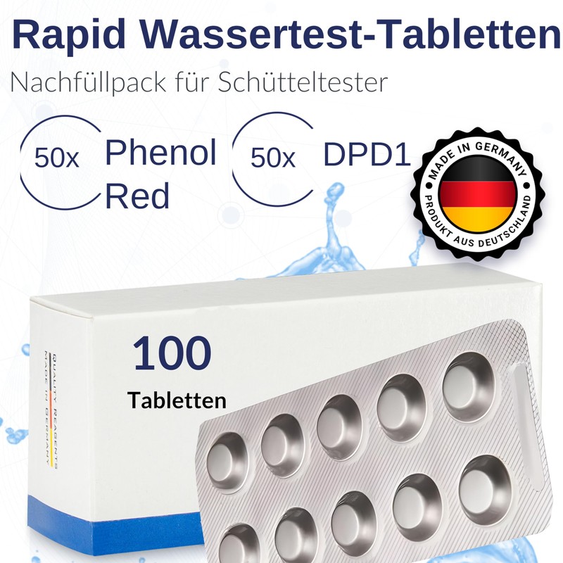 100 Rapid Water Test Tablets for Shake Tester, 50 x