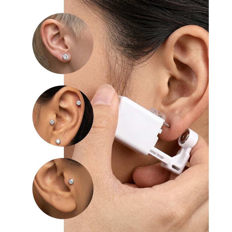 DJCIW 15pcs G23 Titanium Gold Ear Piercing Kit 4mm Ball,