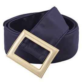 Sportmusies Classic Leather Dress Belts for Women, Soft PU Leather Belts for Ladies with Rectangle Buckle(Dark Blue)