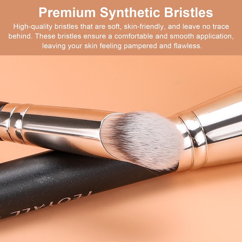 TEOYALL Contour Conceal Brush Set, 3PCS Angled Synthetic Under Eye