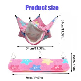 LimCryspp 2Pieces Set Including Small Pet Hammock and Hideaway Tunnel， Hammock with Tunnel Bed Hideout Small Animal Cage Accessories for Hamster Suitable for Hamsters Guinea Pigs Chinchillas Etc