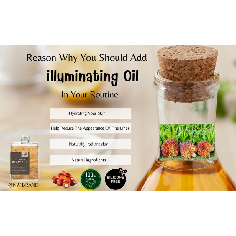 NW Skin Care Oil Blended with Glitter and Vitamin E.