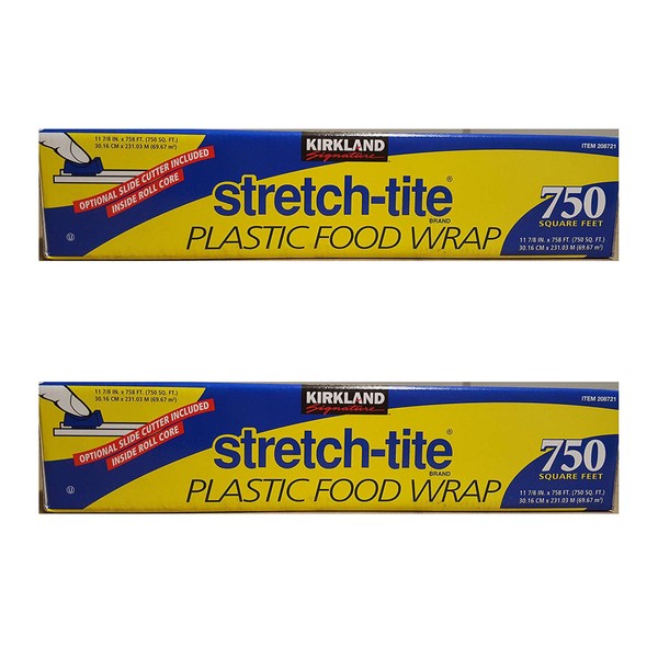 Kirkland Signature Stretch Tite Plastic Food Wrap 11 7/8 Inch X 750 SQ. FT. Pack 2