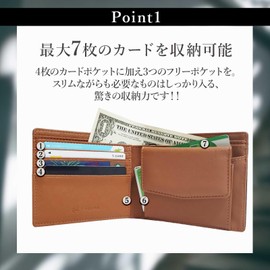 Legare Bifold Wallet, Slim, Men's, Bifold Thin, Carbon Leather, Genuine Leather