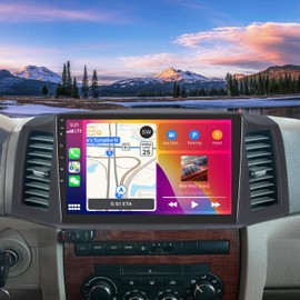 4+64G Car Stereo Upgrade for Jeep Grand Cherokee 2004 2005 2006 2007 Android 14 Wireless CarPlay/Android Auto 10.1" IPS Touch Screen Double Din Car Radio Bluetooth Head Unit GPS WiFi DSP SWC Camera