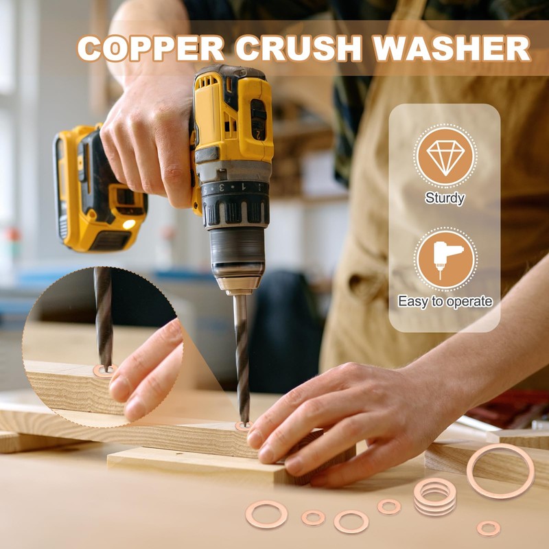PATIKIL 18PCS M16 Copper Washers, M16x20x1.5mm Copper Crush Washer Metric