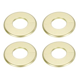 uxcell 4pcs Wall Split Flange 115mm / 4.5" OD Escutcheon Plate ABS Round Self-Adhesive Plumbing Cover Plates for 51mm / 2" Dia Water Pipe Faucet Decoration Accessories, Gold