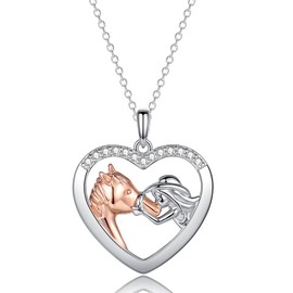 ITESSY Silver Horse Necklace for Girls, Horse Gifts for Women Teenage Little Girls | Horse Gifts for Girls | Gifts for 7 Year Old Girls | 8 Year Old Girl Gifts | 11 Year Old Girl Gifts | Horse Gifts