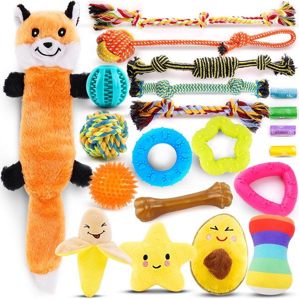 Puppy Toys 21 Pack, Small Dog Chew Toys with Rope