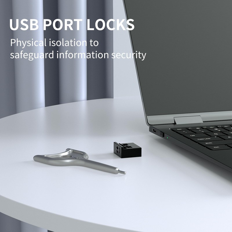 50PCS USB-A Port Blockers with 3 Keys-Removable Type-A Data Protection