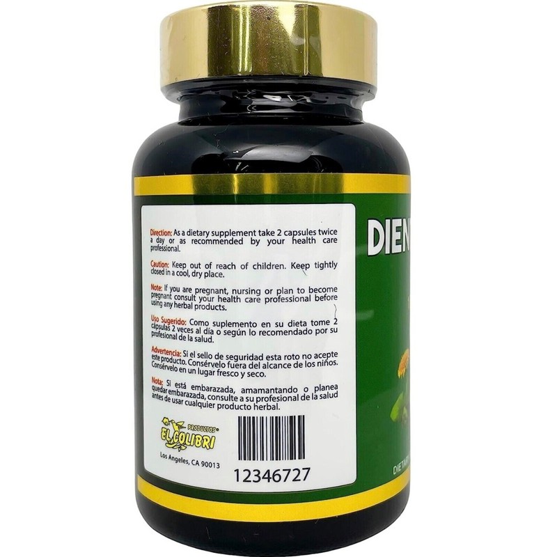 Productos El Colibri Dandelion Root 90 Capsules Diente de León