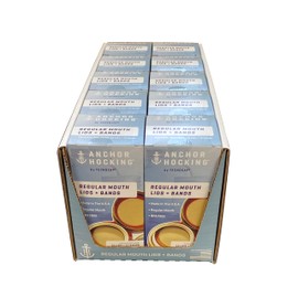 Regular Mouth Lids & Bands, Red Plastisol, Gold - 12 sets of Bands & Lids per box, 10 boxes per package, 120 Sets, 240 Total Pieces