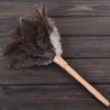 Fluffy Natural Ostrich Feather Duster Wooden Handle Household Cleaning Tool