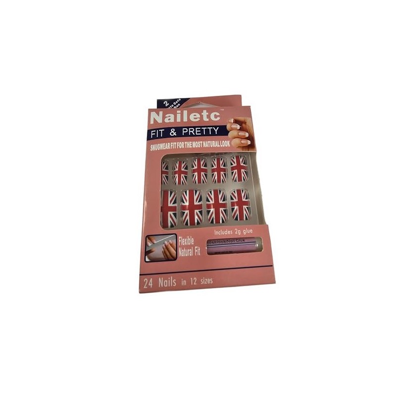Union Jack Flag False Glue On Nails Set World Cup