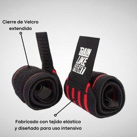 TRAINLIKEFIGHT - Strong Wraps Wrist Guards for Cross Training, Calisthenia, Gymnastic Exercises, Protection for Your Wrists - Black & Red - L