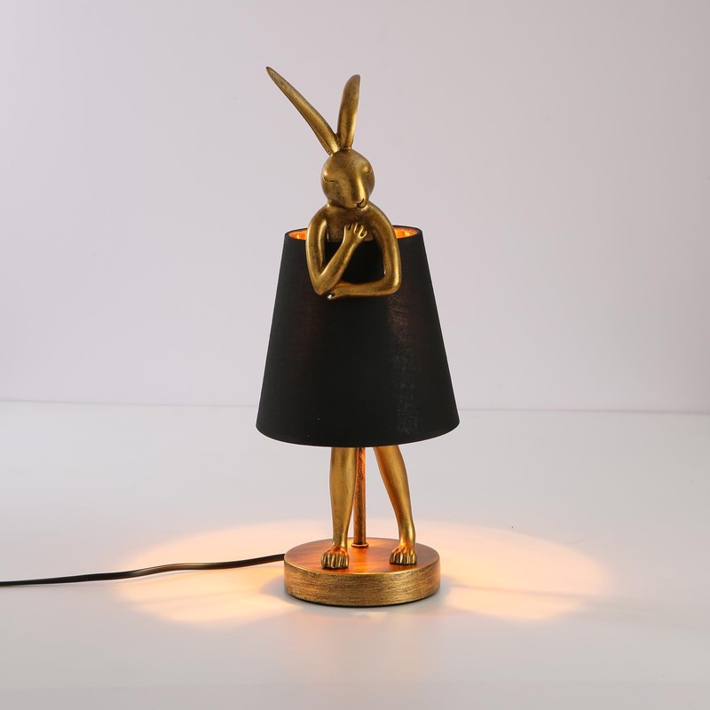 LED Bunny Table Lamp, Resin Animal Rabbit Desk Light with