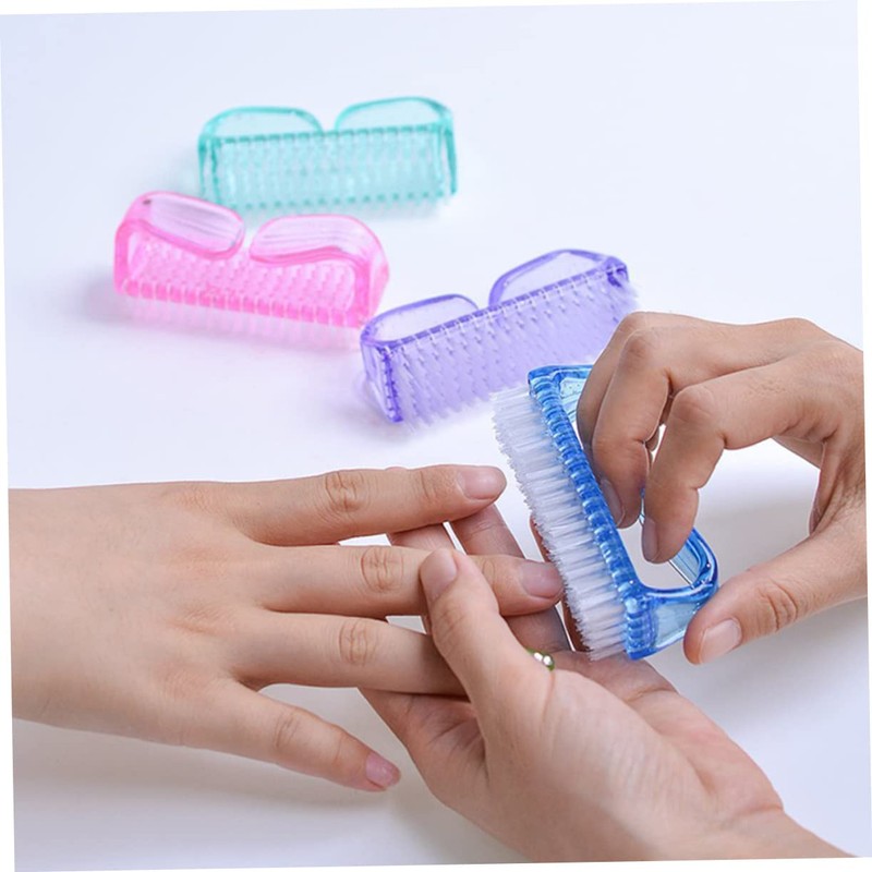 BIUDECO 4Pcs Fingernail Cleaning Brush with Handle Grip Home Nail