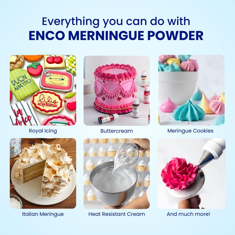 ENCO Meringue Powder 8.8 oz: Perfect for Royal Icing, Meringue