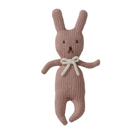 LAWKUL Baby Soft Toys 100% Cotton Bunny Rabbit Knitted Toy Suitable from Birth Newborn Infant Boy Girls Pink