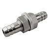 3/8" Hose Barb Thru-Bulk Bulkhead Straight Hex Union 304 Stainless