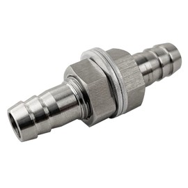 3/8" Hose Barb Thru-Bulk Bulkhead Straight Hex Union 304 Stainless Steel Barbed Fitting for Air Water Fuel