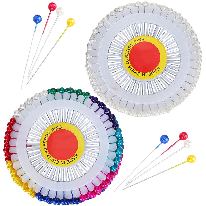 1920Pcs Pearl Head Pins Color Pinwheel Cloth Fixing Bouquet Decoration