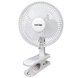 Impecca FanFair 6-inch Clip on Fan w/ 2 Speeds, Portable Fan with Cord, Strong Airflow, Quiet Personal Clip on Fan, Perfect for Stroller/Desktop/Bed – WHITE
