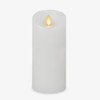 Luminara White Moving Flame Pillar Flameless LED Candle, Scalloped Edge,