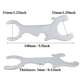 Beer Faucet Wrench Thicken Size Stainless Steel Superior Tool Multi-function Spanner Wrench for Tap Beer Tower Coupler Multi-Use Faucet Key Tool Removal Silver